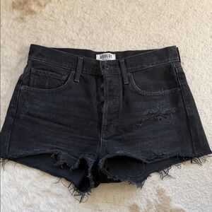 Agolde Distressed Black Jean Shorts